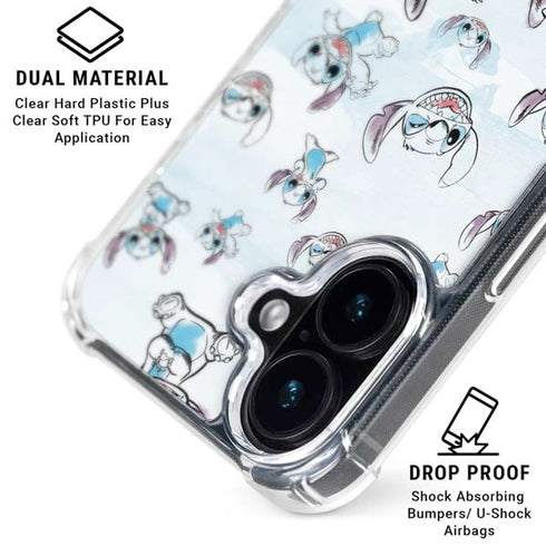 Disney Lilo and Stitch Pattern iPhone 16 Clear Case